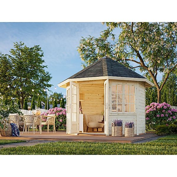 Palmako Holz-Pavillon Veronica 2 Natur unbehandelt 289 cm x 289 cm günstig online kaufen