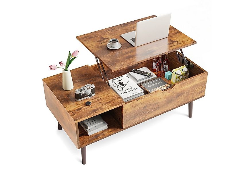 DUMOS Couchtisch Höhenverstellbar Wohnzimmertisch Ausziehbar Stauraum Coffe günstig online kaufen