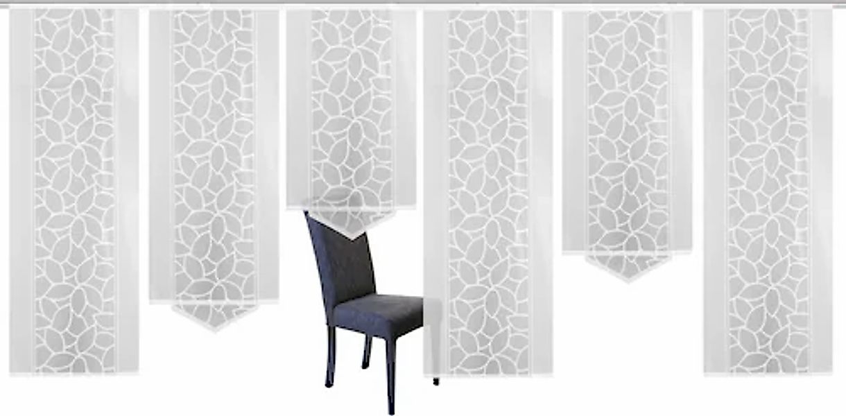 HOME WOHNIDEEN Schiebegardine »JENNA« Klettschiene 6 Stk. tlg. Schiebevorha günstig online kaufen