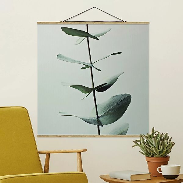 Stoffbild mit Posterleisten Symmetrischer Eukalyptuszweig günstig online kaufen