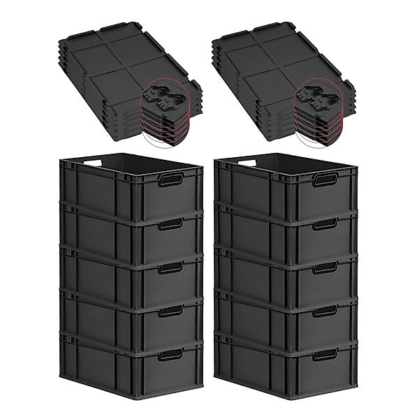 PROREGAL SuperSparSet 10x Eurobox Nextgen Color Mit Scharnierdeckel HxBxT 2 günstig online kaufen
