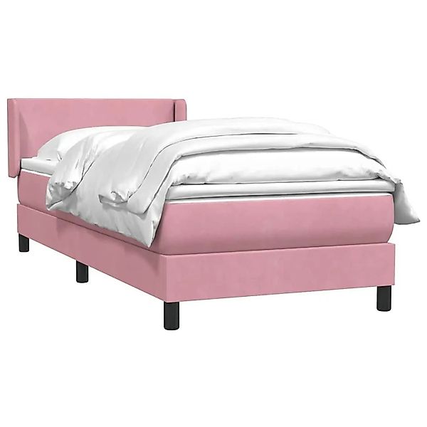 vidaXL Boxspringbett mit Matratze Rosa 90x210 cm Samt 3317936 günstig online kaufen