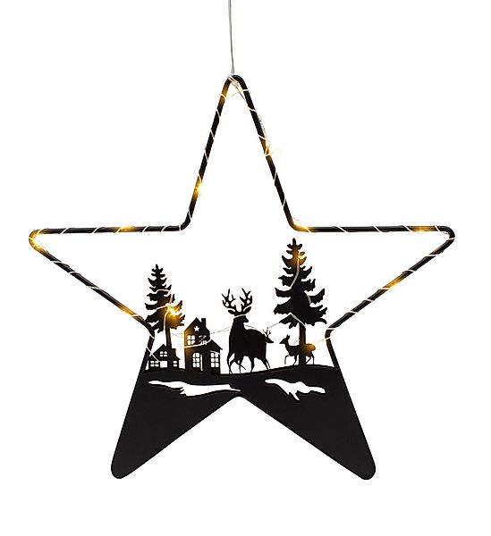 Spetebo Hängedekoration LED Stern Silhouette schwarz günstig online kaufen