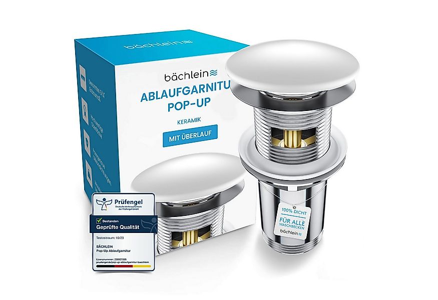 Bächlein Ablaufgarnitur Waschbeckenabfluss Pop Up (Keramik Waschbeckenstöps günstig online kaufen