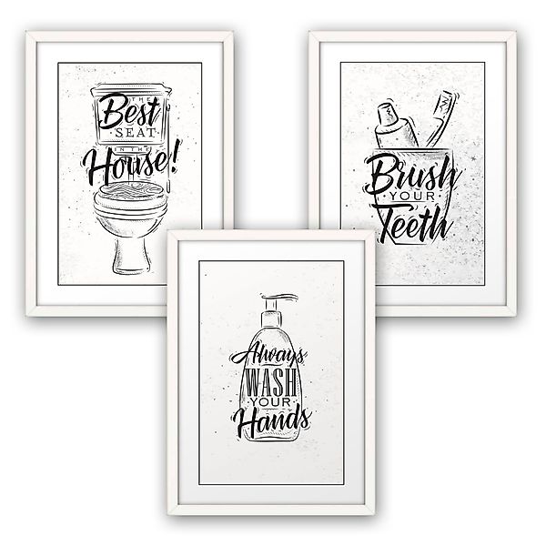 Kreative Feder Poster, WC, Bad, Badezimmer, günstig online kaufen