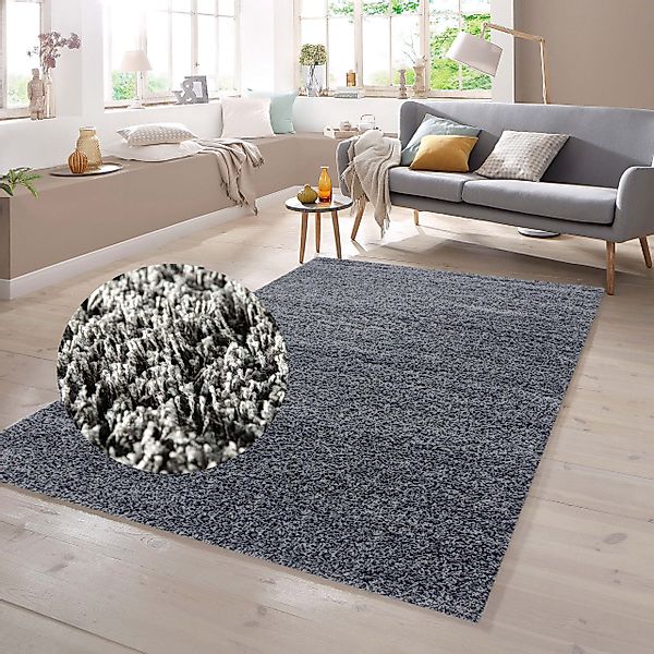 TeppichHome24 Teppich Shaggy Teppich Uni Design günstig online kaufen