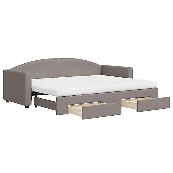 vidaXL Tagesbett Ausziehbar mit Schubladen Taupe 80x200 cm Stoff 3197240 günstig online kaufen