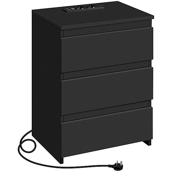 Yaheetech Nachttisch mit Ladestation, 2 USB-Anschlüsse und 2 AC-Steckdosen günstig online kaufen