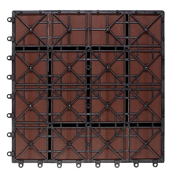 Casaria Holzfliesen 66x Mosaik Terrakotta, Terrassenfliesen günstig online kaufen