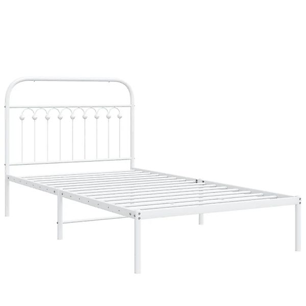 vidaXL Bettgestell mit Kopfteil Metall Weiß 100x190 cm 376643 günstig online kaufen