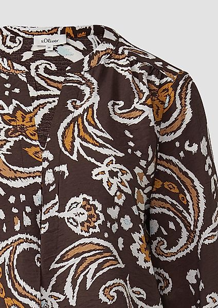 s.Oliver Langarmbluse Strukturierte Viskosemix-Bluse mit All-over-Print günstig online kaufen