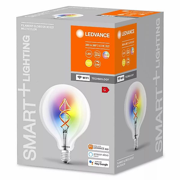 LEDVANCE SMART+ WiFi Filament Globe RGBW E27 4,5W günstig online kaufen