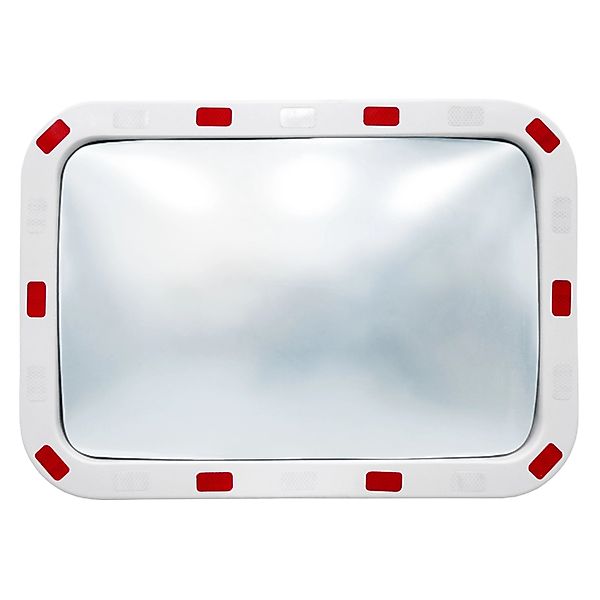 ECD Germany Verkehrsspiegel Rechteckig 40x60 cm Reflektoren Weiß-Rot Halter günstig online kaufen