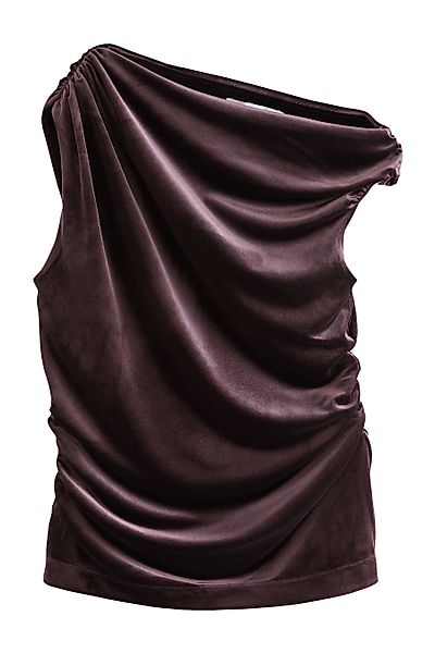 Next Blusentop Ärmelloses Samt-Top mit Drapierung günstig online kaufen