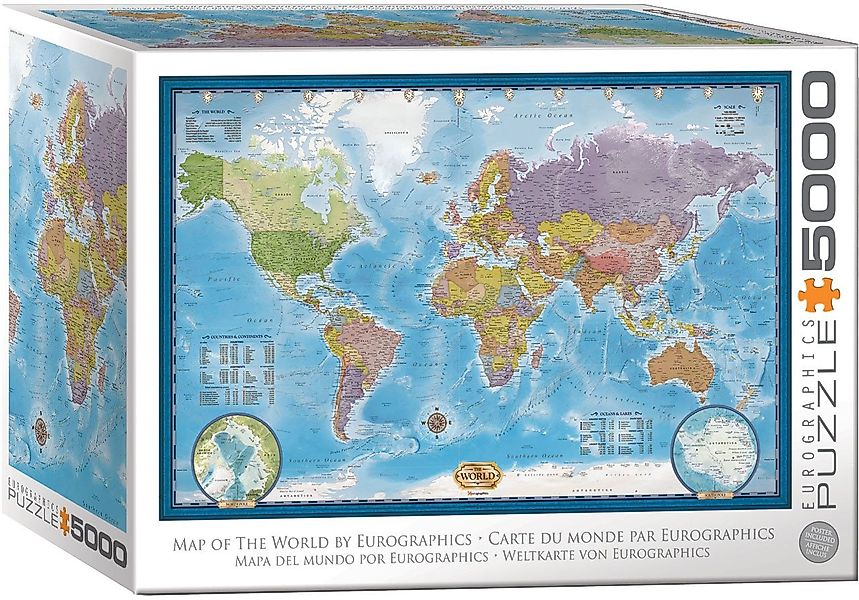 Puzzle 5000 Teile Puzzle World Map Weltkarte, Puzzleteile günstig online kaufen