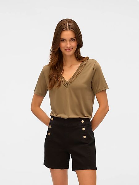 Vero Moda Kurzarmshirt "VMSAVANNAH LACE 2-WAY SS TOP JRS" günstig online kaufen