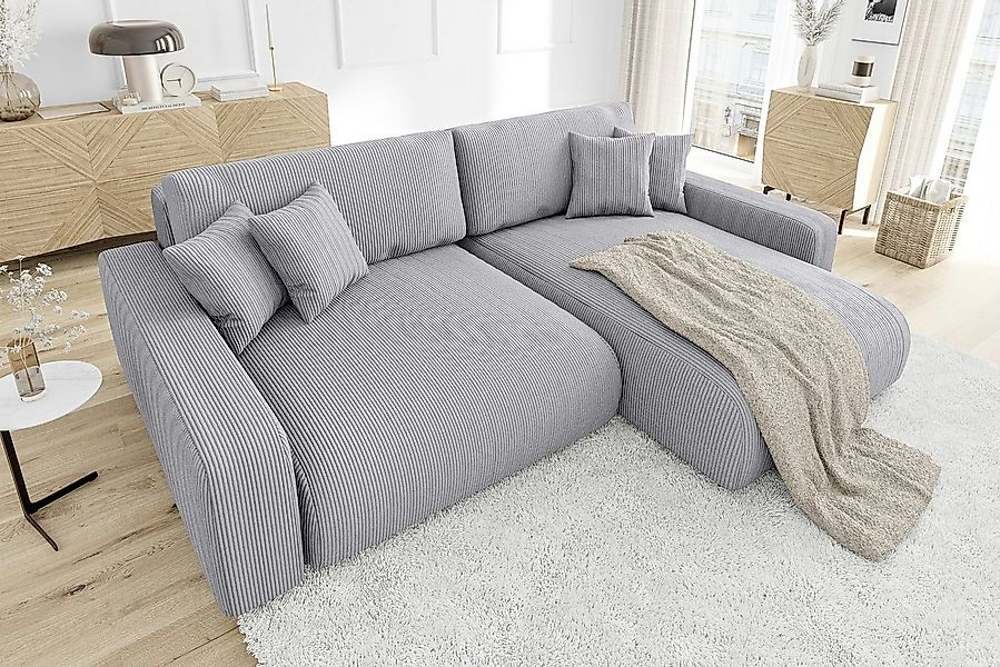 S-Style Möbel Ecksofa Emma mit Bettfunktion in Cord-Stoff, schöner Sitzkomf günstig online kaufen