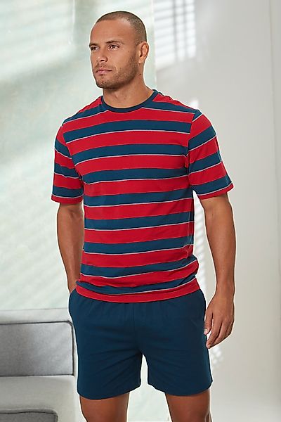 H.I.S Pyjama 1 Stück, 2 tlg. Schlafanzug mit aufwendig gestreiftem Oberteil günstig online kaufen