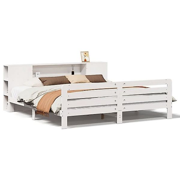 vidaXL Bett, Massivholzbett ohne Matratze Weiß 200x200 cm Kiefernholz günstig online kaufen