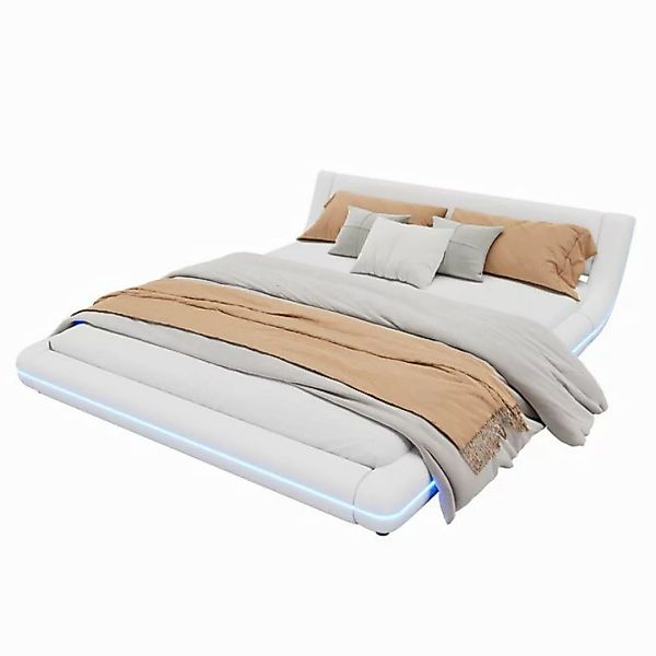 HAUSS SPOLE Polsterbett 160 x 200cm Flachbett, Bodenbett mit LED-Umgebungsl günstig online kaufen