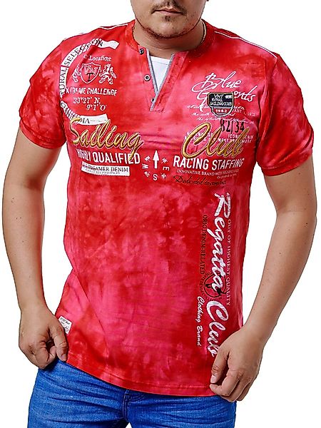 L.gonline Kurzarmshirt Herren T-Shirt mit Knopfleiste, günstig online kaufen