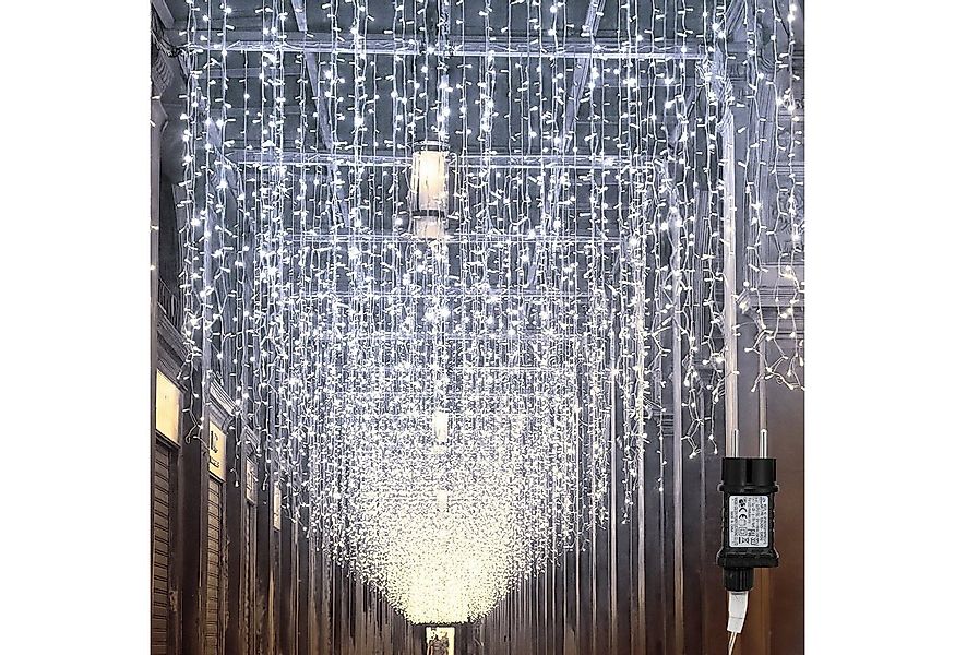 Clanmacy LED-Lichterkette 5-200m LED Eisregen Eiszapfen Lichterkette Deko W günstig online kaufen
