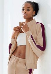 s.Oliver Sweatjacke mit Reißverschluss und Kontrast Einsätzen, Loungewear günstig online kaufen