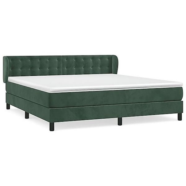 vidaXL Boxspringbett, Boxspringbett mit Matratze Dunkelgrün 180x200 cm Samt günstig online kaufen