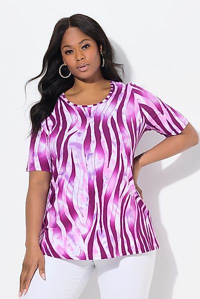 Ulla Popken T-Shirt T-Shirt Zebra-Design A-Linie günstig online kaufen