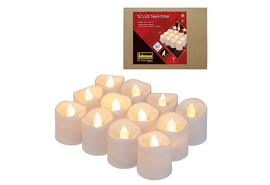 Idena LED-Kerze Idena 30469 - LED Teelichter, 12 Stück in Warmweiß, elektri günstig online kaufen