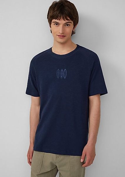 s.Oliver Kurzarmshirt Raglan-T-Shirt mit Flammgarnstruktur und Stickerei günstig online kaufen