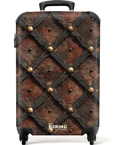 NoBoringSuitcases.com© Hartschalen-Trolley Rautenförmiges Metall mit Nieten günstig online kaufen