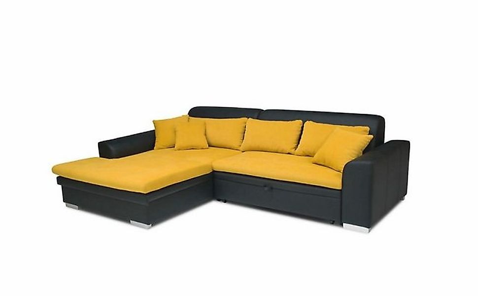 JVmoebel Ecksofa Designer Schwarz-Gelbes Sofa Luxus Ecksofa Modernes Stilvo günstig online kaufen