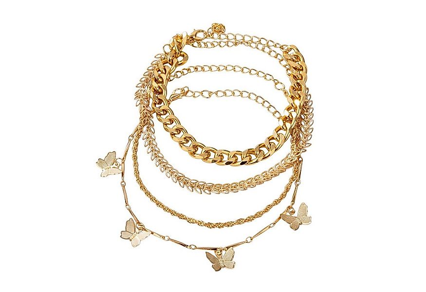 KARMA Armband Set Damen Armbandset Gold modern 4tlg. Damenarmband (Blätter günstig online kaufen