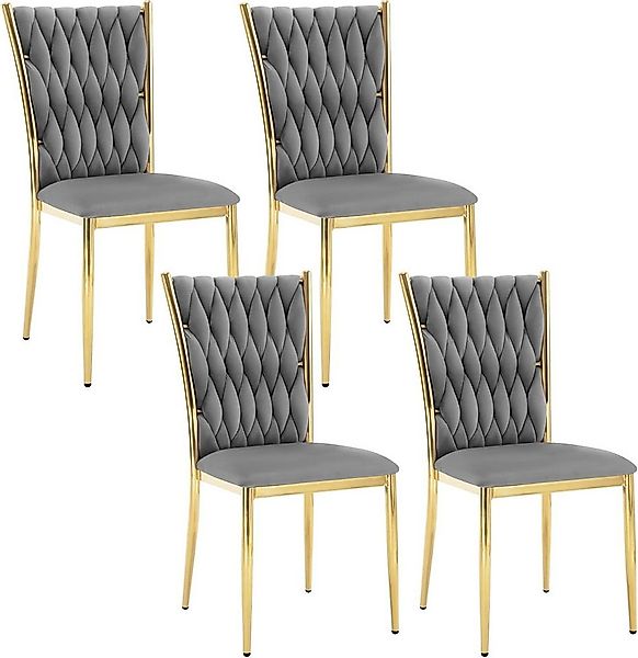 Woltu Polsterstuhl (4 St), Samt Stühle Esszimmer, Esszimmerstühle, hohe Rüc günstig online kaufen