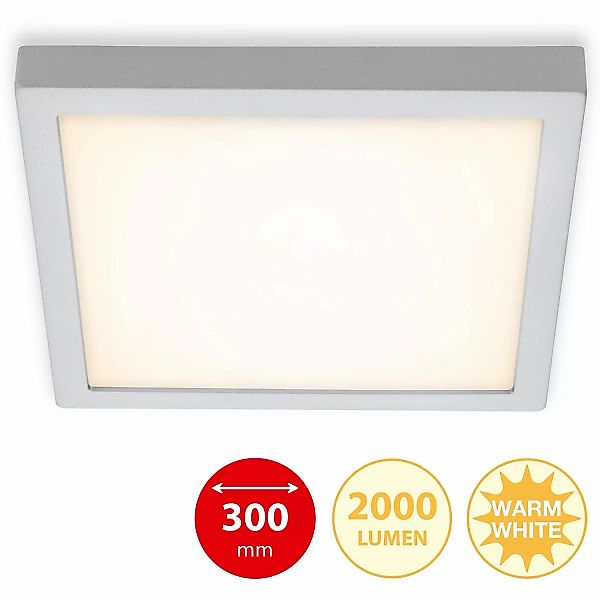Briloner LED-Decken-& Wandlampe Fire Chrom Matt 21 W Warmweiß 30x30 cm günstig online kaufen