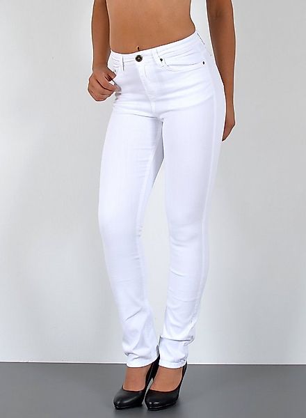 ESRA Straight-Jeans Stretch Jeans Straight Fit Damen Regular Hose High Wais günstig online kaufen