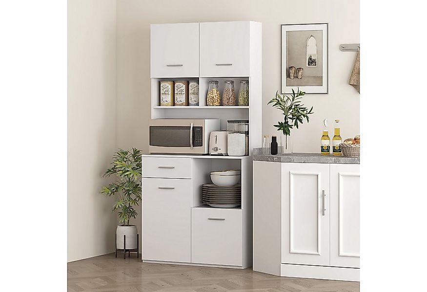 HOMCOM Küchenbuffet Hochschrank mit verstellbaren Regal, Schublade (Vitrine günstig online kaufen