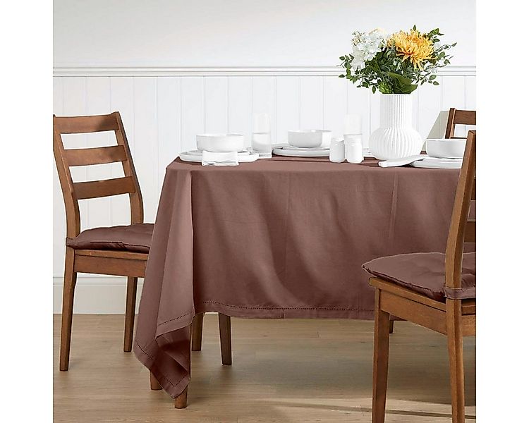 Homescapes Tischdecke Tischdecke braun – 137 x 137 cm, 100% Baumwolle (1-tl günstig online kaufen