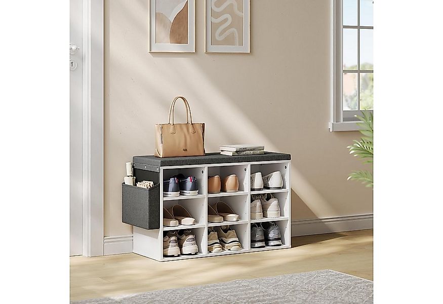 Woltu Schuhbank, mit Sitzbank 9 Fächern, Schuhregal für Eingangsbereich Flu günstig online kaufen