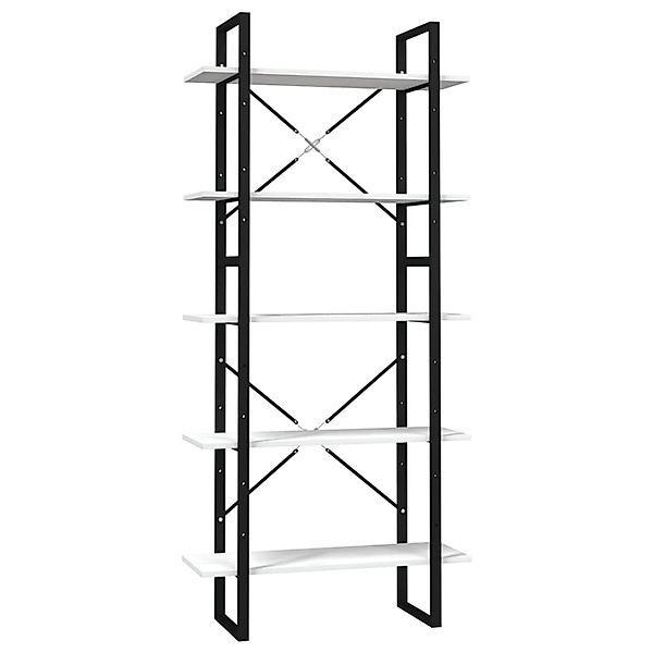 vidaXL Bücherregal 5 Fächer Weiß 80x30x175 cm Massivholz Kiefer günstig online kaufen