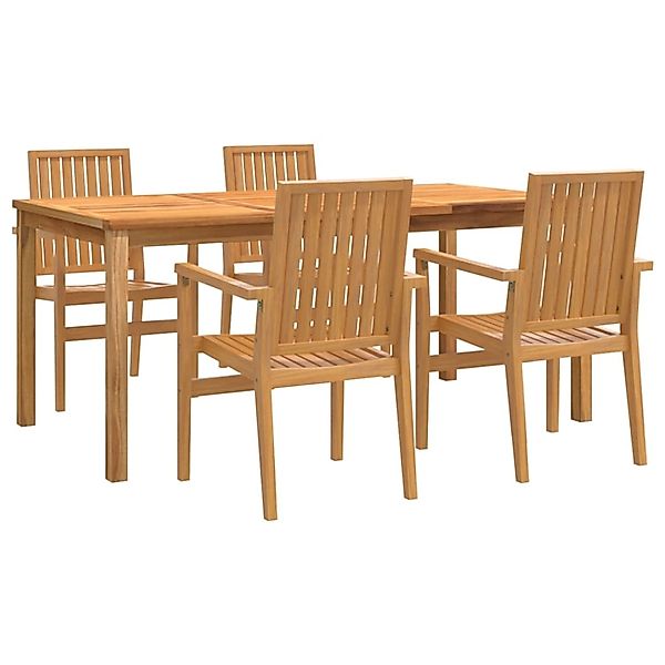 vidaXL 5-Tlg Garten-Essgruppe Massivholz Teak 3157919 günstig online kaufen