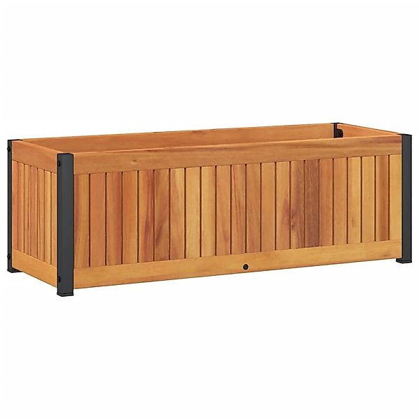 vidaXL Pflanzkübel 80x30x27,5 cm Massivholz Akazie und Stahl 367614 günstig online kaufen