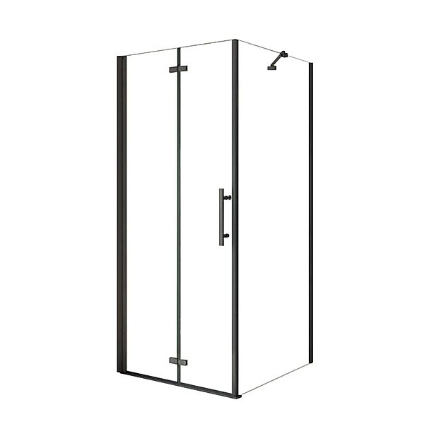 AICA 70x80cm x H.185cm Eckig Duschkabinen Schwarz Falttür 6mm NANO ESG-Glas günstig online kaufen