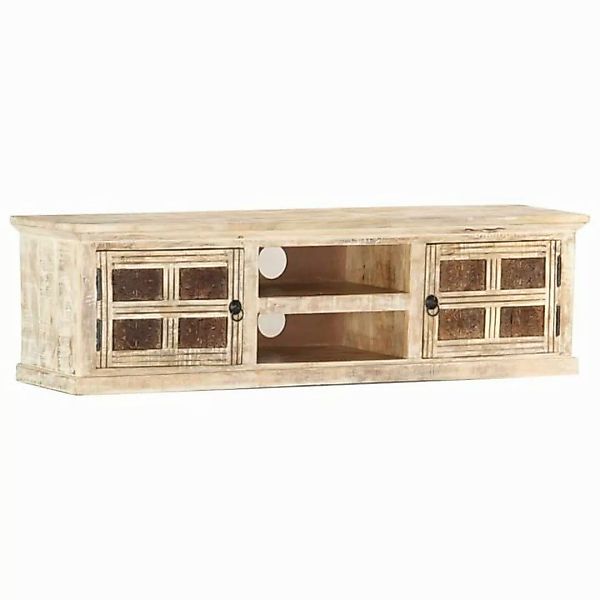 furnicato TV-Schrank Weiß 130×30×36 cm Massivholz Mango (1-St) günstig online kaufen