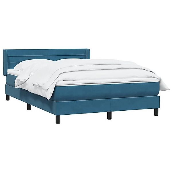 vidaXL Bett Boxspringbett mit Matratze Dunkelblau 160x210 cm Samt günstig online kaufen