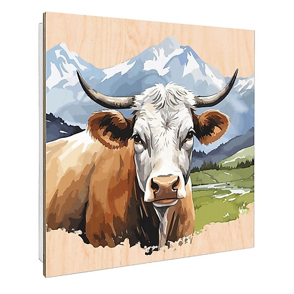 Banjado Großer Schlüsselbox Holz 30x30cm Weiß Scharnier Rechts 50 Haken Sch günstig online kaufen