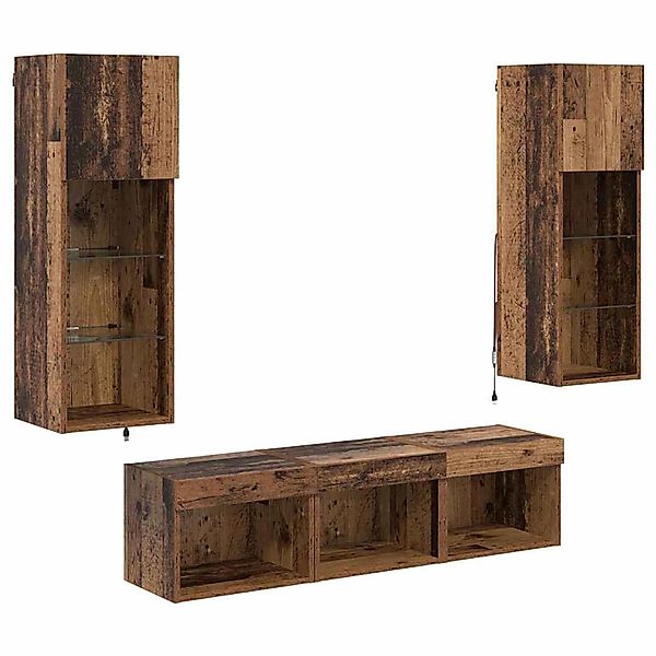 vidaXL Wohnwand 5-Tlg Schwarz Eichen-Optik 60 x 30 x 30 cm 3402923 günstig online kaufen