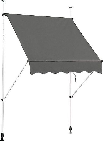 COSTWAY Klemmmarkise 150cm breit, höhenverstellbar 200-300cm, Grau günstig online kaufen