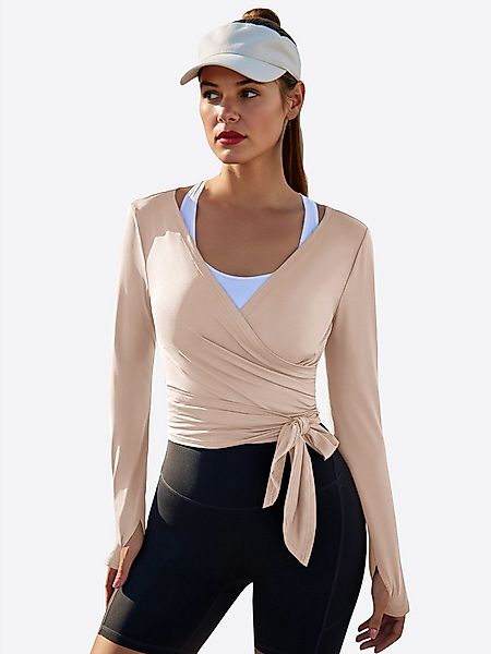 Imily Bela T-Shirt Damen Wickeloberteile Langärmlige Sportshirts (Packung, günstig online kaufen